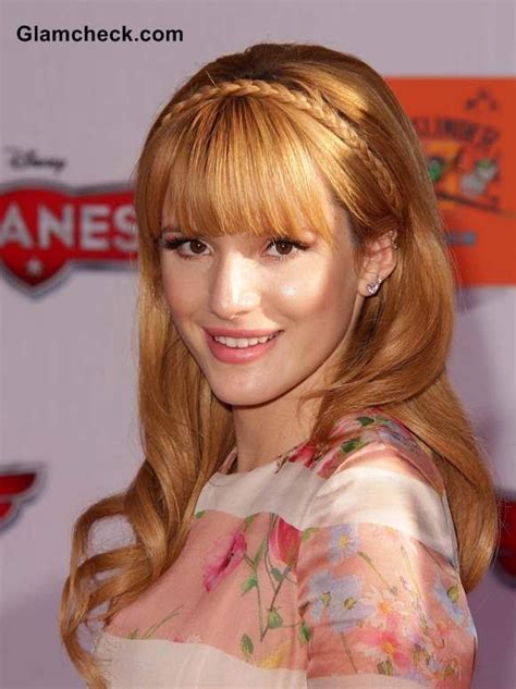 Bella Thorne Sports Braided Do With Bangs At “planes” Premiere Cool Braid Hairstyles Long