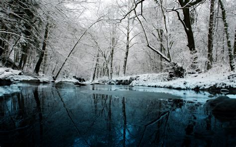 Nature Winter Snow Forest Streams 1680x1050 Wallpaper Nature Forests