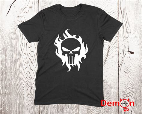 Punisher Skull Flame Svg Eps Png Dxf Vector Cutting Files For Etsy