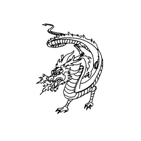 Coloriage Dragon chinois crache du Feu dessin gratuit à imprimer