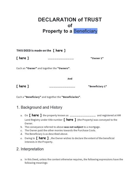 42 Comprehensive Deed Of Trust Forms Word Templatelab
