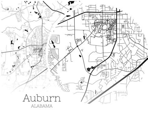 Auburn Map Instant Download Auburn Alabama City Map Printable Etsy