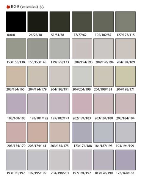 Printable Rgb Color Palette Swatches My Practical Skills My
