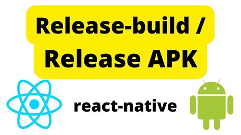 How To Create Release Build Generate Release Apk React Native Youtube