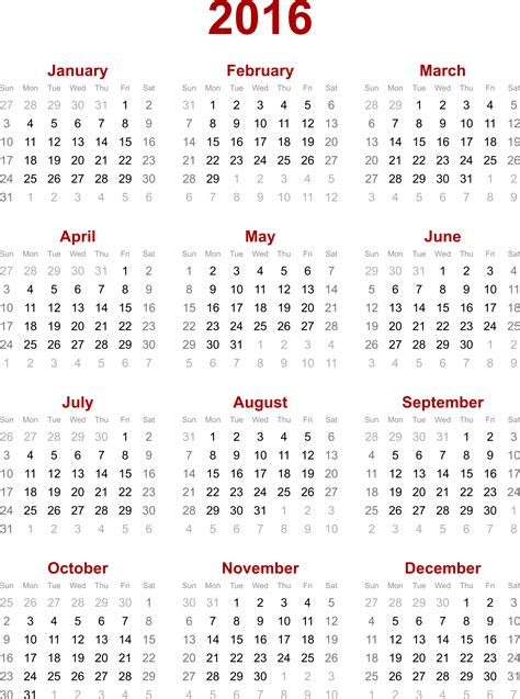 2016 Calendar Icons Png Free Png And Icons Downloads