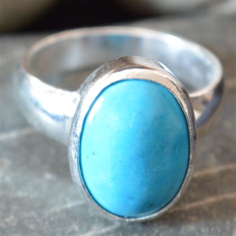 Genuine Turquoise Sterling Silver Ring For Women Carat Astrological