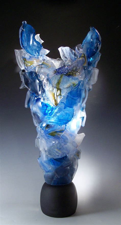 Blue Monument By Caleb Nichols This Art Glass Sculpture Was Created Using A Mix Of Techniques