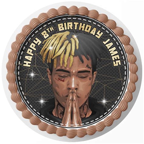 Inch Xxxtentacion Singer Rapper Cake Topper Round Edible Birthday