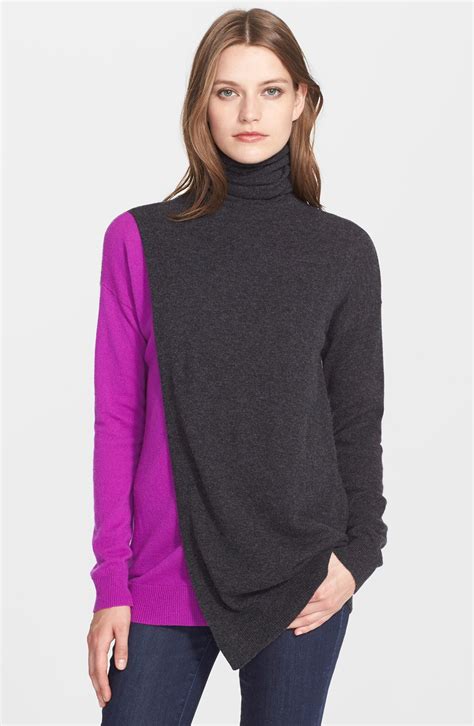 Autumn Cashmere Colorblock Overlap Cashmere Sweater Nordstrom