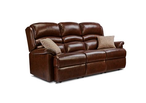 Olivia 3 Seater Sofa Leather Fabric Matching Item Recliner Power