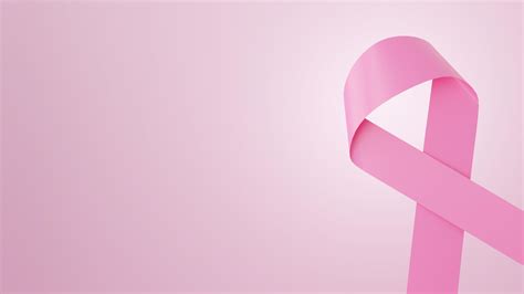 Breast Cancer Awareness Month Poster Banner Pink Ribbon Symbol On Pink