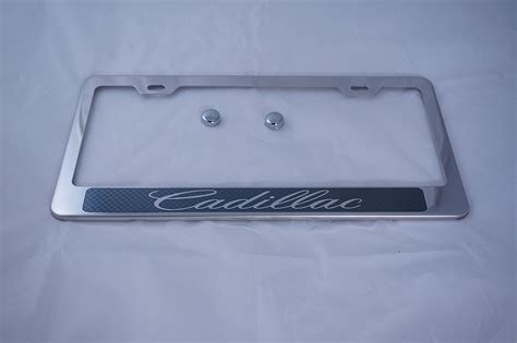 Cadillac Chrome License Plate Frame W Carbon Fiber Style Letter By