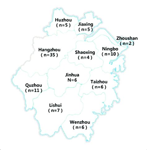 Map Of Zhejiang Province With 11 Cities Download Scientific Diagram