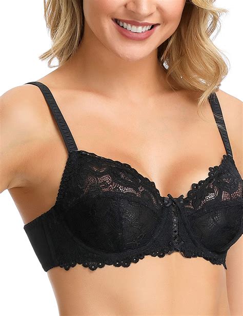 Wingslove Womens Full Coverage Non Padded Balconette Bra Floral Lace