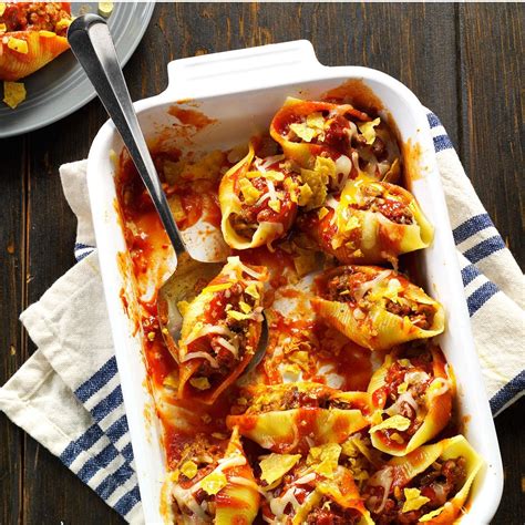 Taco Stuffed Pasta Shells Recipe Taste Of Home