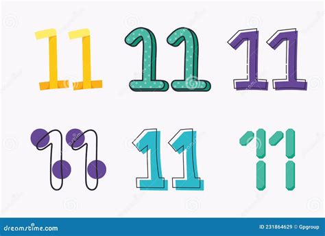 Cute Numbers Eleven Stock Vector Illustration Of Numbering 231864629