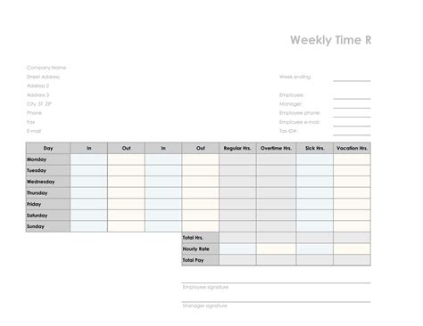 Sample Time Sheets For Employees