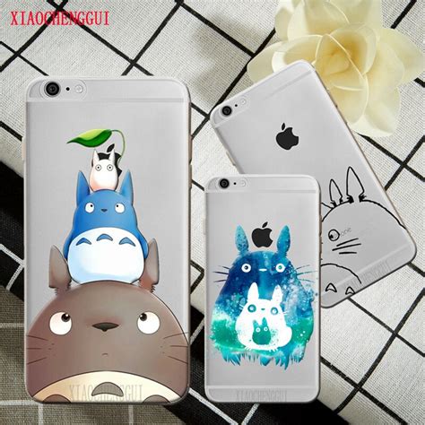 Cute Totoro Spirited Away Ghibli Miyazaki Anime Soft Clear Phone Case For Iphone 5 55s Se 6 6s 7
