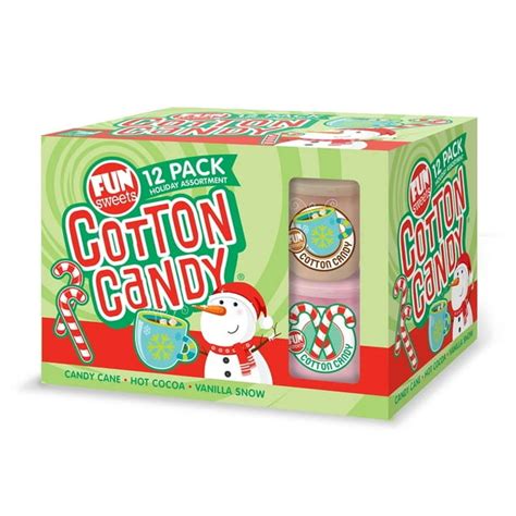 Fun Sweets Holiday Cotton Candy 2 Ounce 12 Count