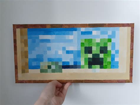 I Painted A Real Life Minecraft Creeper Painting Minecraft