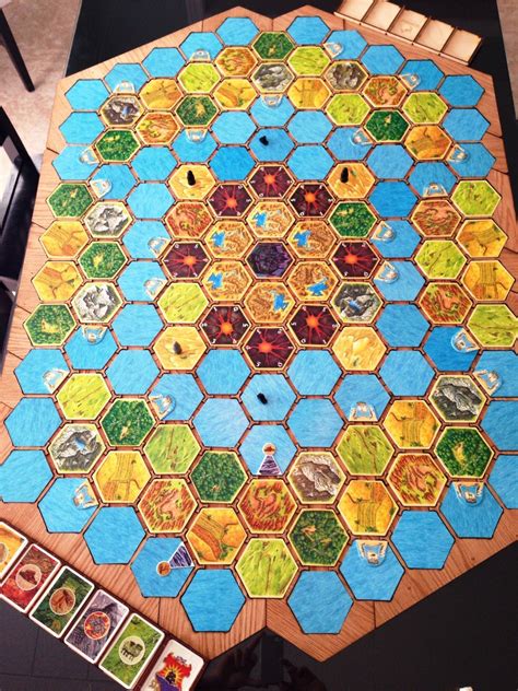 Put them face up next to the board to form the supply. Prawn Designs - Hex Board Style 1 in use with Settlers of ...