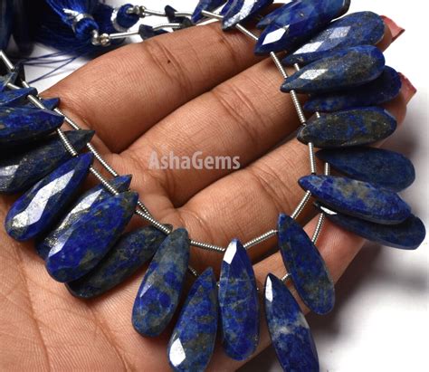 Natural Blue Lapis Lazuli Faceted Long Pears Shape Etsy