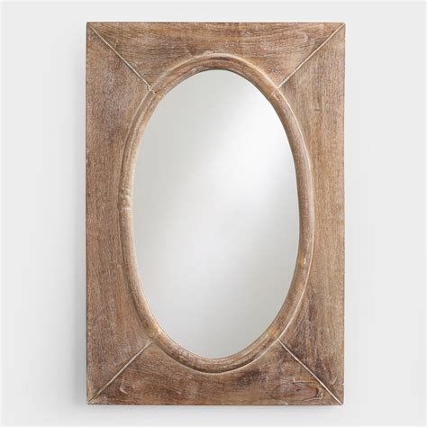 Rustic Wood Shandi Framed Oval Mirror World Market