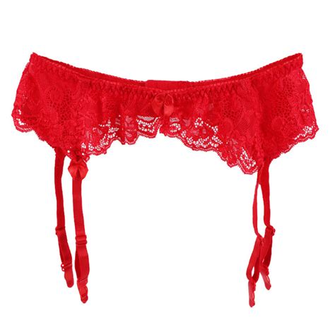 Sexy Lingerie Hot Black Red Lace Garter Belt For Stockings Female