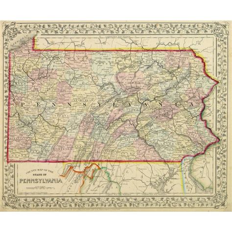 Map Pennsylvania 1867 Original Art Antique Maps And Prints