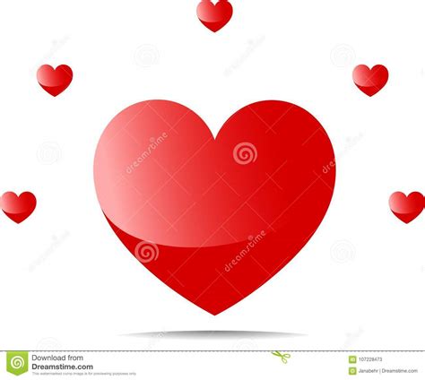 Five Small Hearts Around A Big Heart Stock Illustration Illustration