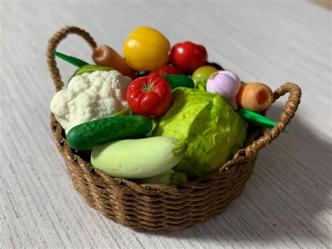 Miniature Set Vegetables For Dolls Dollhouse Accessory In Etsy