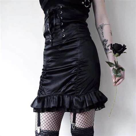 gothic skirt black skirt for women goth skirt sexy skirt high etsy