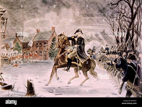 The Battle Of Trenton General George Washington On Horseback December