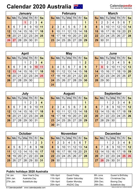 This is the best australian calendar to be used as holiday. Australia Calendar 2020 - Free Printable Excel templates