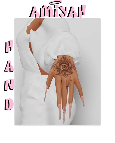 Amiyah Hand Tattoo Zyx On Patreon Sims 4 Nails Sims 4 Piercings