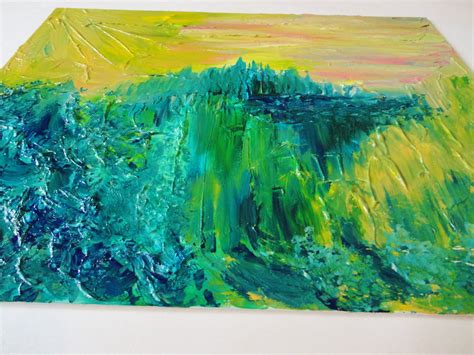 Dream Abstract Acrylic Painting Free Shipping Impasto Landscape 16 X 20