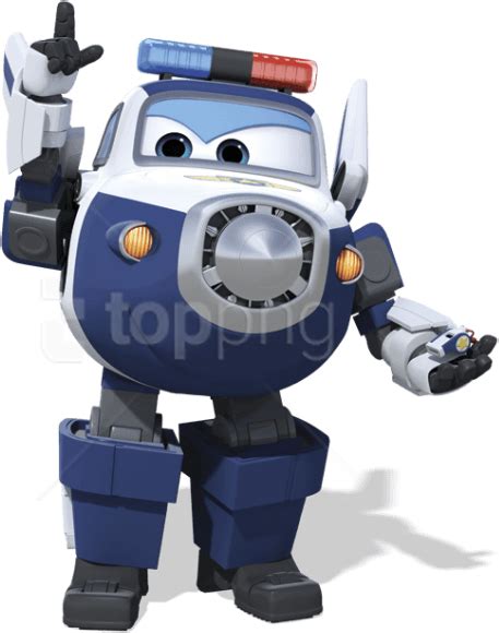 Download Paul The Police Airplane Robot Clipart Png Super Wings Paul