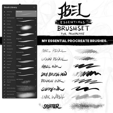Artstation Abel Essentials Procreate Brush Set Brushes