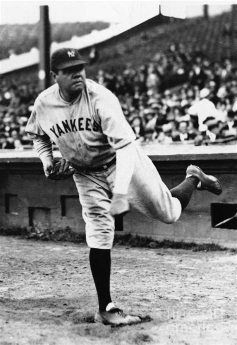 Babe Ruth In Pitching Pose By Bettmann