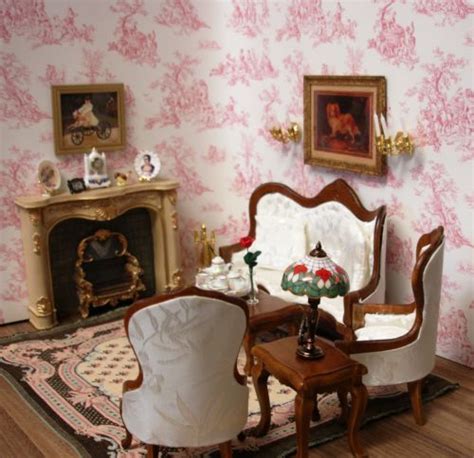 amanda s decorated victorian parlor living room dollhouse miniature furniture miniature