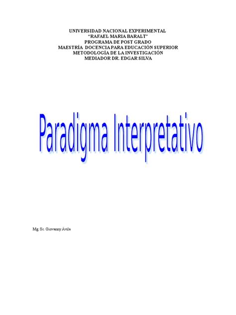Paradigma Interpretativo Etnografía Ciencia