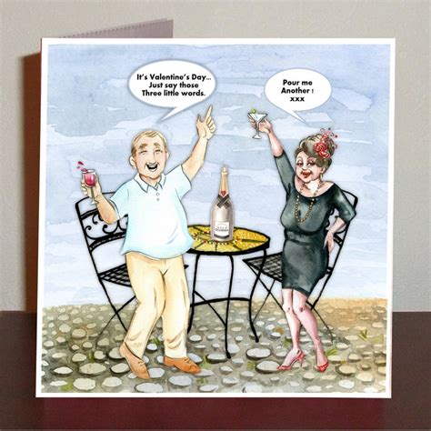 Funny Valentine Card With Older Couple Celebrating3d Etsy Funny