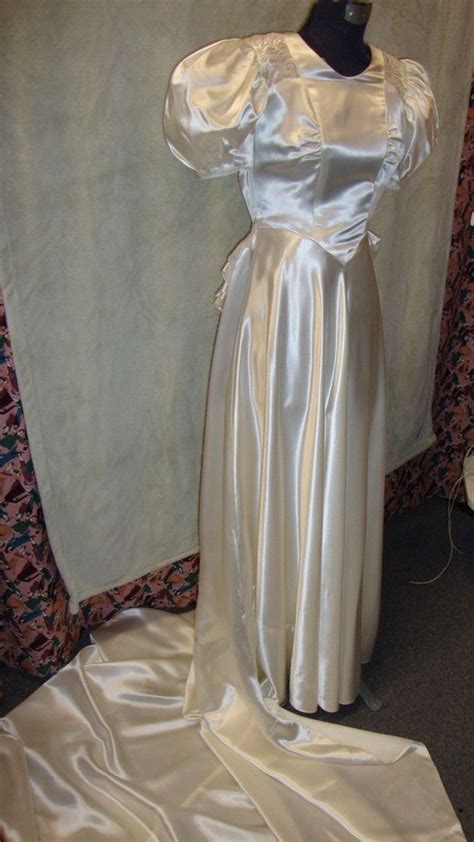 1930s Peau De Soie Satin Wedding Gowns Vintage Vintage Ball Gowns