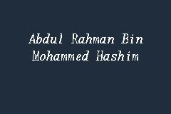 Son of hashim mat saman and saadiah othman husband of private father of private; Abdul Rahman Bin Mohammed Hashim, Peguambela dan Peguamcara