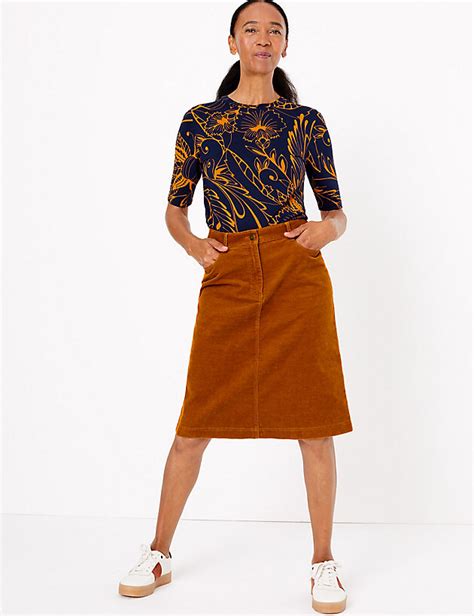 Cotton Rich A Line Skirt Mands Collection Mands Perfect Bra Fit
