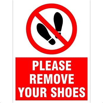 Mr Safe Please Remove Your Shoes Sign Pvc Sticker Inch X Inch
