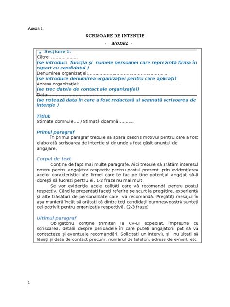 Cv Europass Model Scrisoare De Intentie - Scrisoare Blog