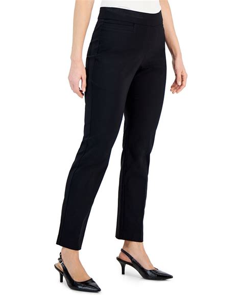 Jm Collection Womens Pull On Slim Leg Ankle Pants Created For Macys