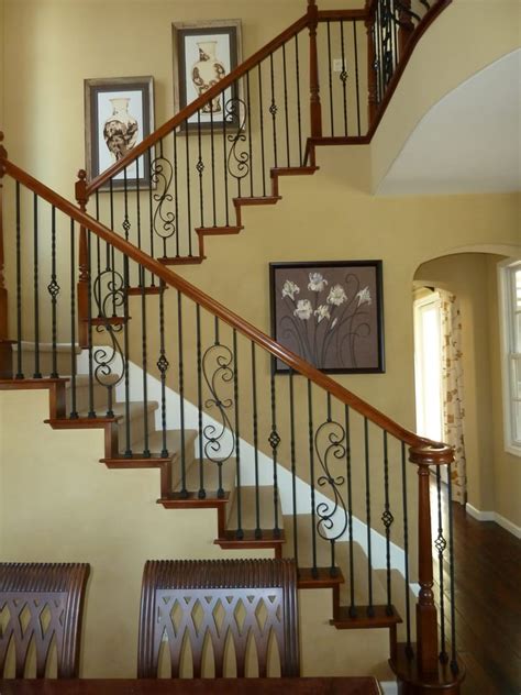 Stair Parts Wood And Wrought Iron Balusters Newels Handrails And More