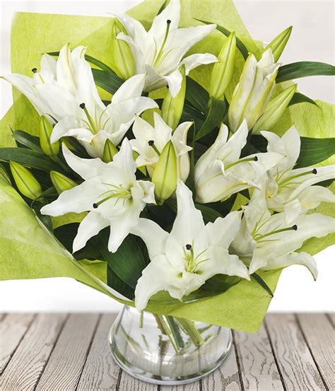 Stunning White Lily Bouquet Send Flowers Online
